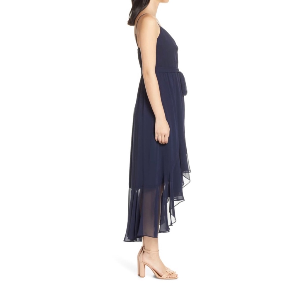 Eliza J High Low Faux Wrap Chiffon Dress - Picture 2 of 5